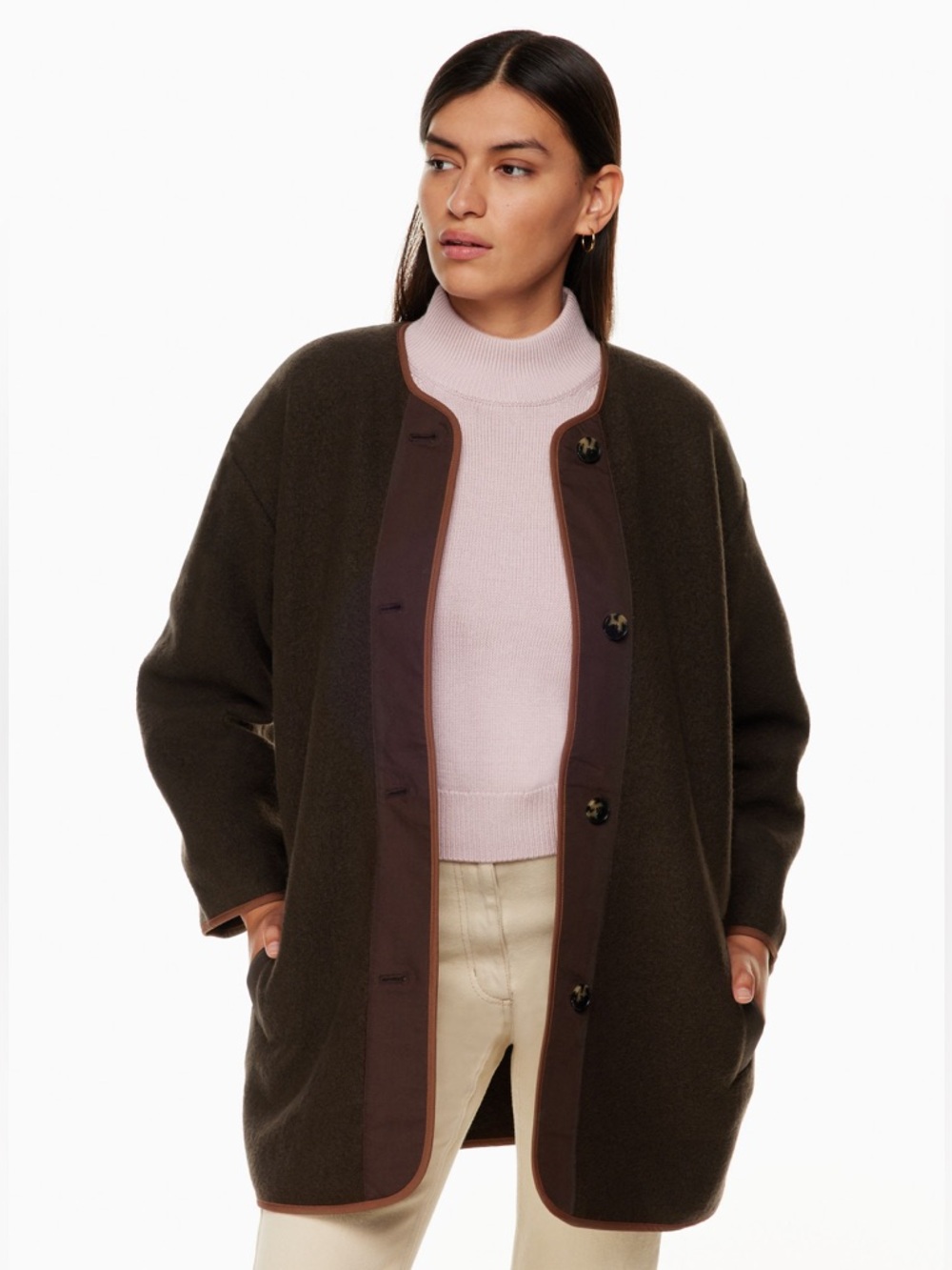 Aritzia Wilfred Free River Jacket in Rich Mocha Brown